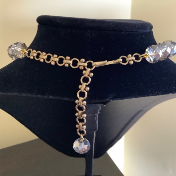 Heidi Daus Conscious Coupling Crystal Necklace & Bracelet Set Clear/ Hematite - Picture 4 of 13